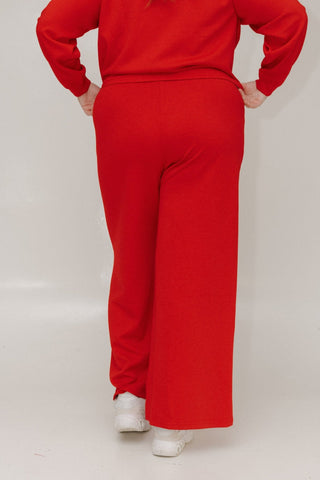 AIRLUXE STRAIGHT LEG PANTS IN RED - Love Marlow
