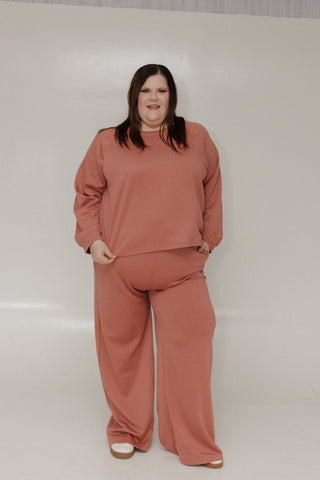 AIRLUXE STRAIGHT LEG PANTS IN ROSEWOOD - Love Marlow