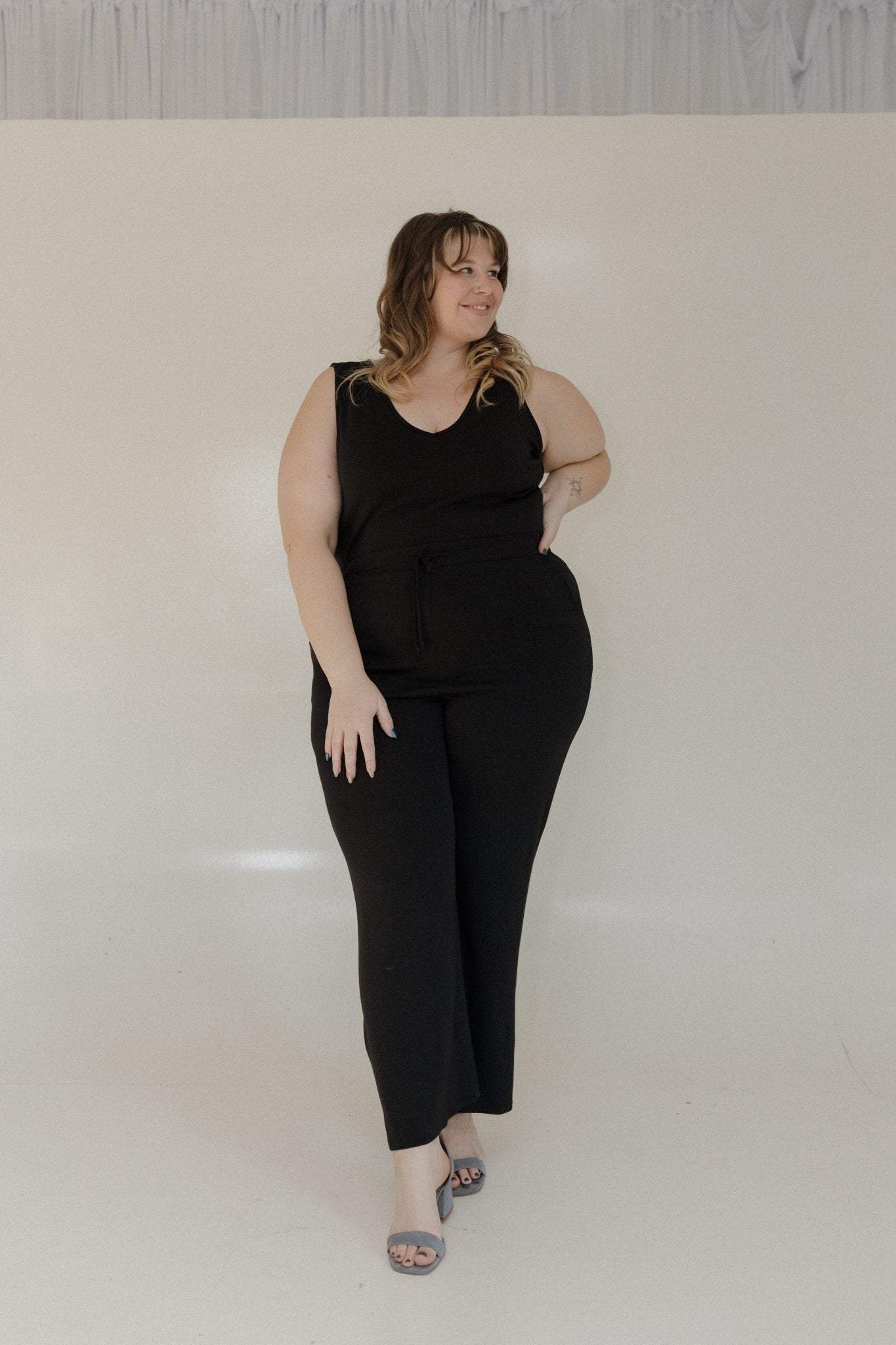 AIRLUXE TANK JUMPSUIT IN BLACK - Love Marlow