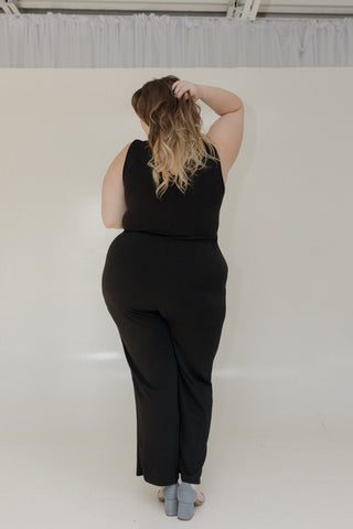 AIRLUXE TANK JUMPSUIT IN BLACK - Love Marlow