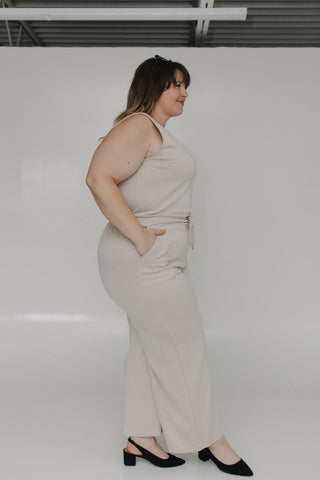 AIRLUXE TANK JUMPSUIT IN STONE - Love Marlow