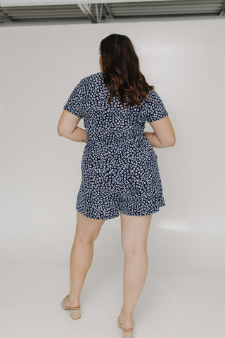 ANIMAL PRINT FAUX WRAP ROMPER - Love Marlow