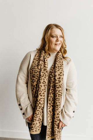 ANIMAL PRINT KNIT SCARF - Love Marlow