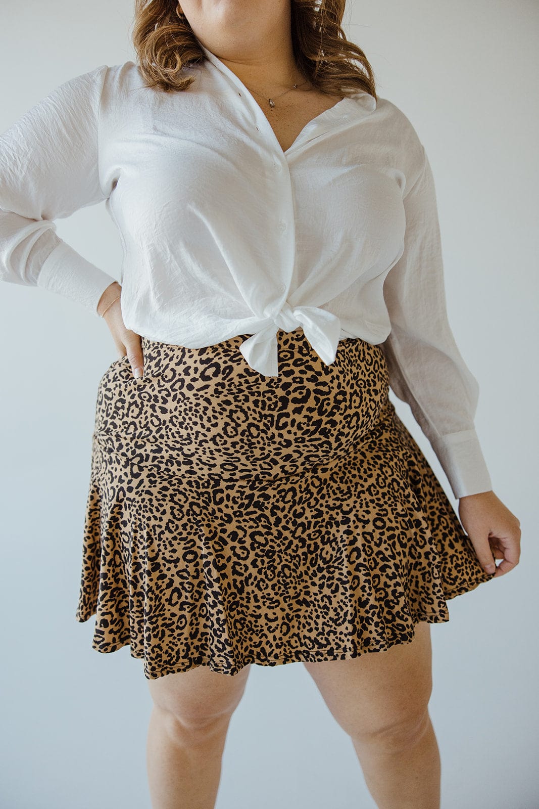 ANIMAL PRINT SKORT IN AUTUMN BRONZE - Love Marlow