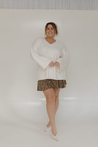 ANIMAL PRINT SKORT IN AUTUMN BRONZE - Love Marlow