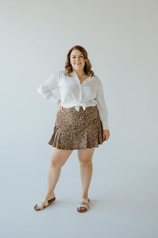 ANIMAL PRINT SKORT IN AUTUMN BRONZE - Love Marlow