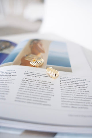 Aurora Gold Swirl Statement Hoops - Love Marlow