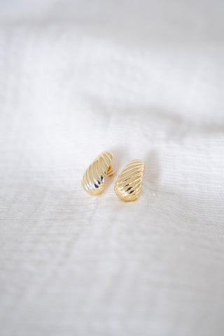 Aurora Gold Swirl Statement Hoops - Love Marlow