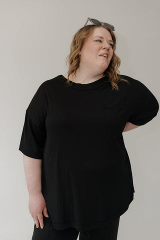 Baby Ribbed Boyfriend Knit Top – Black - Love Marlow