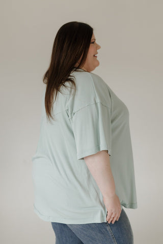 Baby Ribbed Boyfriend Knit Top – Mint - Love Marlow