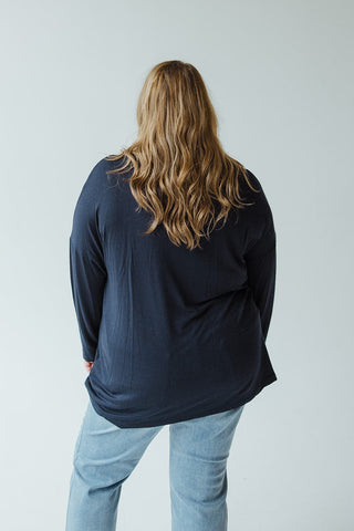 BASIC DOLMAN TUNIC IN DARK BLUE - Love Marlow