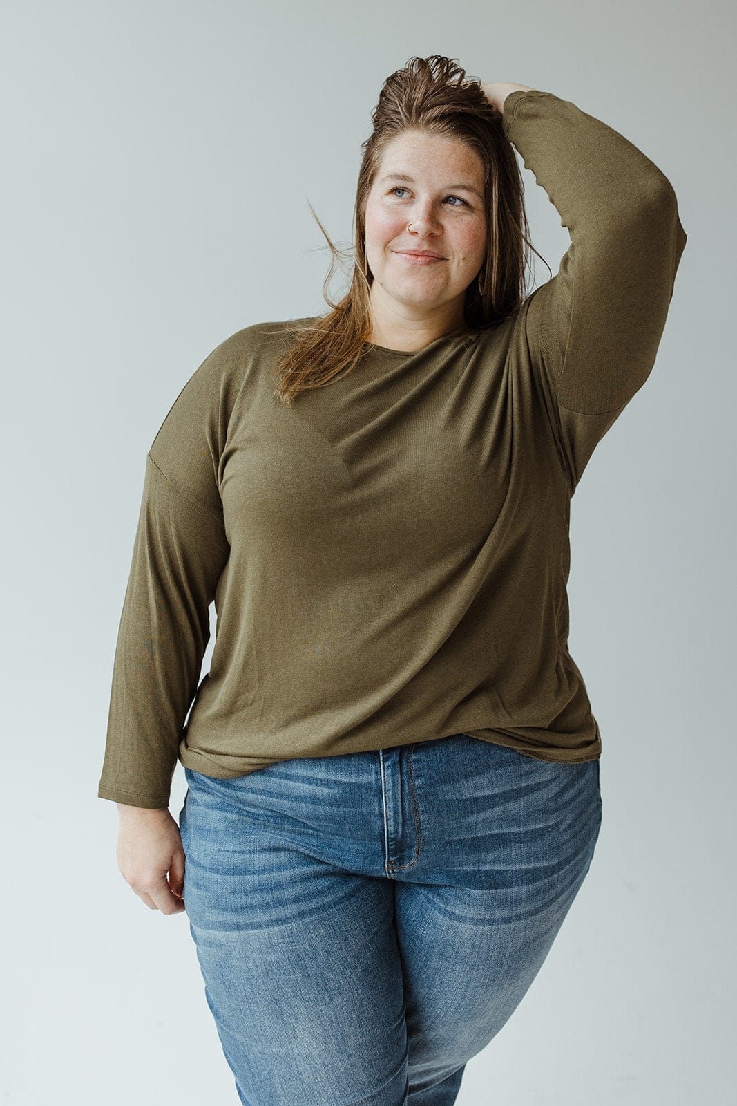 BASIC DOLMAN TUNIC IN MOSS - Love Marlow
