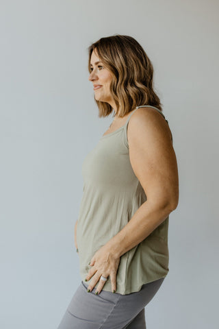 BASIC LAYERING CAMI IN FADED ARMY - Love Marlow