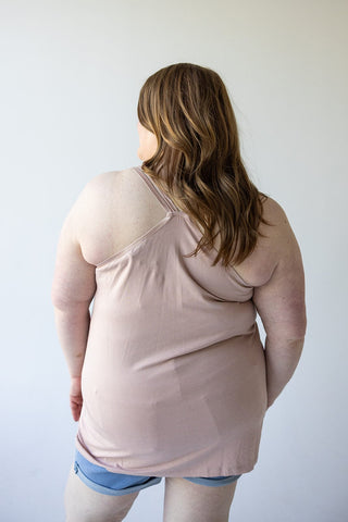 BASIC RACERBACK CAMI IN GREY ROSE - Love Marlow