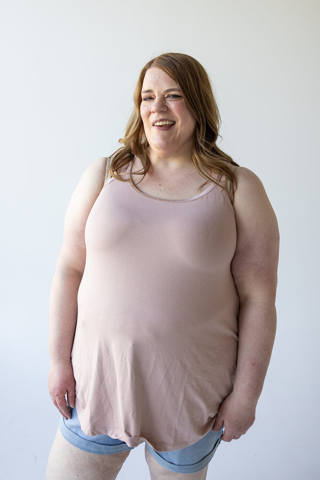 BASIC RACERBACK CAMI IN GREY ROSE - Love Marlow