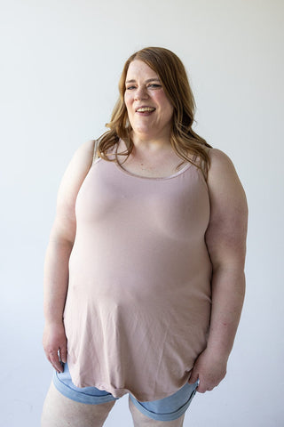 BASIC RACERBACK CAMI IN GREY ROSE - Love Marlow