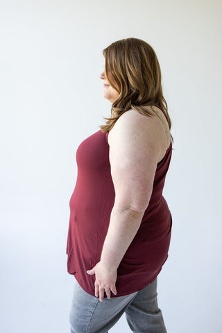 BASIC RACERBACK CAMI IN MULLED WINE - Love Marlow