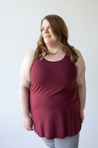 BASIC RACERBACK CAMI IN MULLED WINE - Love Marlow