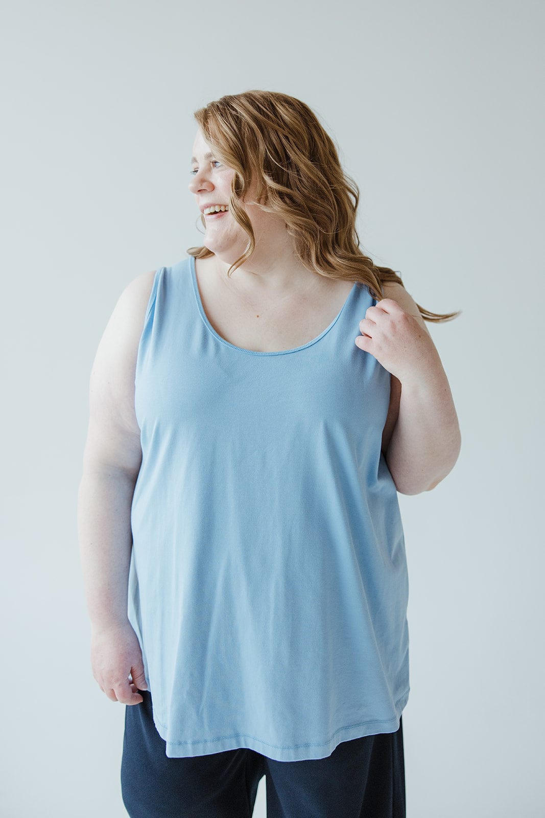 BASIC SCOOP NECK TANK IN ROBIN'S EGG - Love Marlow