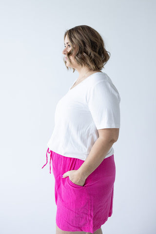 BASIC V - NECK TEE WITH SPARKLE IN CLOUD - Love Marlow