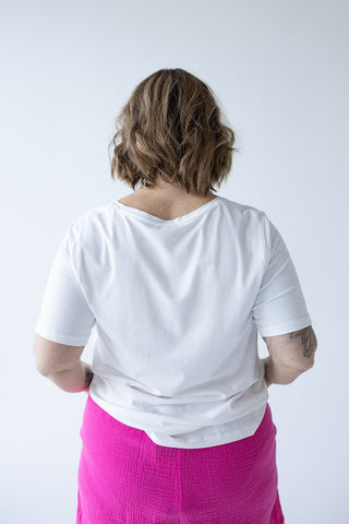 BASIC V - NECK TEE WITH SPARKLE IN CLOUD - Love Marlow