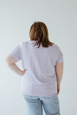 BASIC V - NECK TEE WITH SPARKLE IN FRESH LILAC - Love Marlow