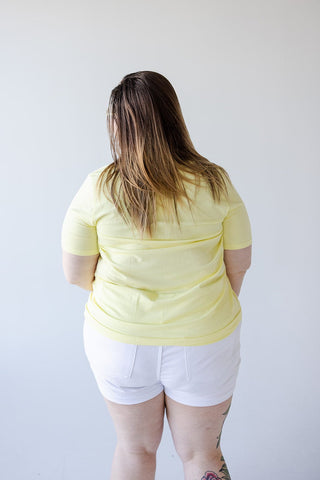 BASIC V - NECK TEE WITH SPARKLE IN SUNSHINE - Love Marlow