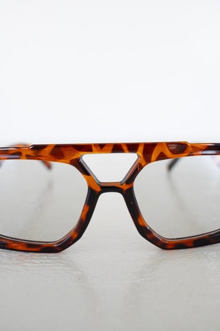 Bea Boxy Aviator Statement Sunglasses – Tortoise/Tinted - Love Marlow