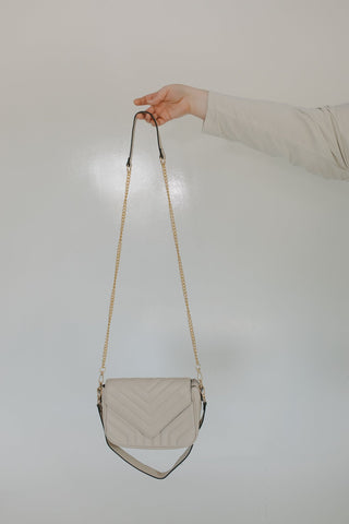 BEIGE QUILTED ENVELOPE FOLDOVER PURSE LIGHTWEIGHT FAUX LEATHER DAY - TO - NIGHT BAG - Love Marlow