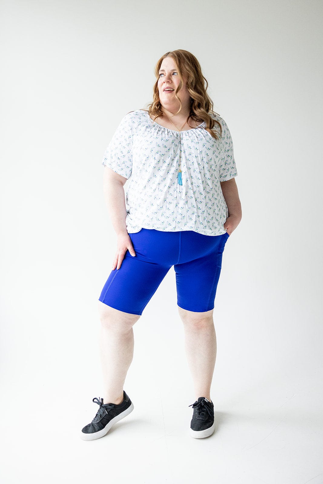 BIKER SHORTS WITH POCKET IN ROYAL BLUE - 3x - Love Marlow