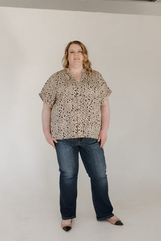 Black Floral V-Neck Woven Blouse - Love Marlow