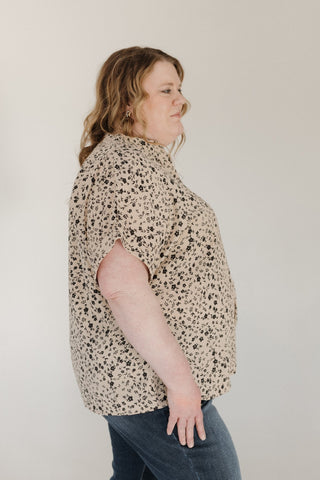 Black Floral V-Neck Woven Blouse - Love Marlow