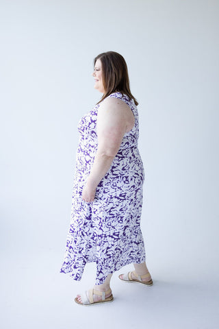 BLOT PATTERN MAXI WITH BACK DETAIL IN DEWBERRY - Love Marlow