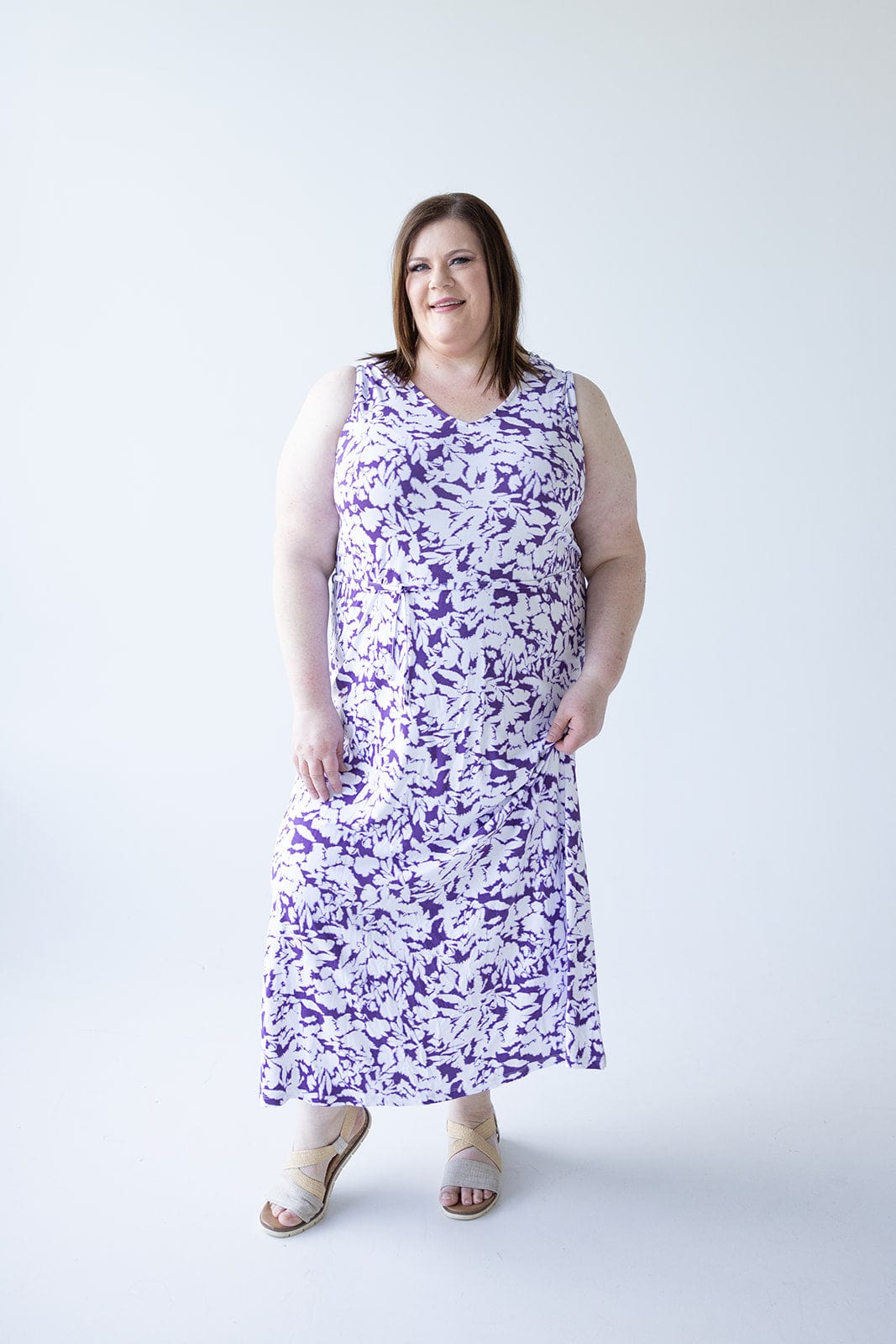 BLOT PATTERN MAXI WITH BACK DETAIL IN DEWBERRY - Love Marlow