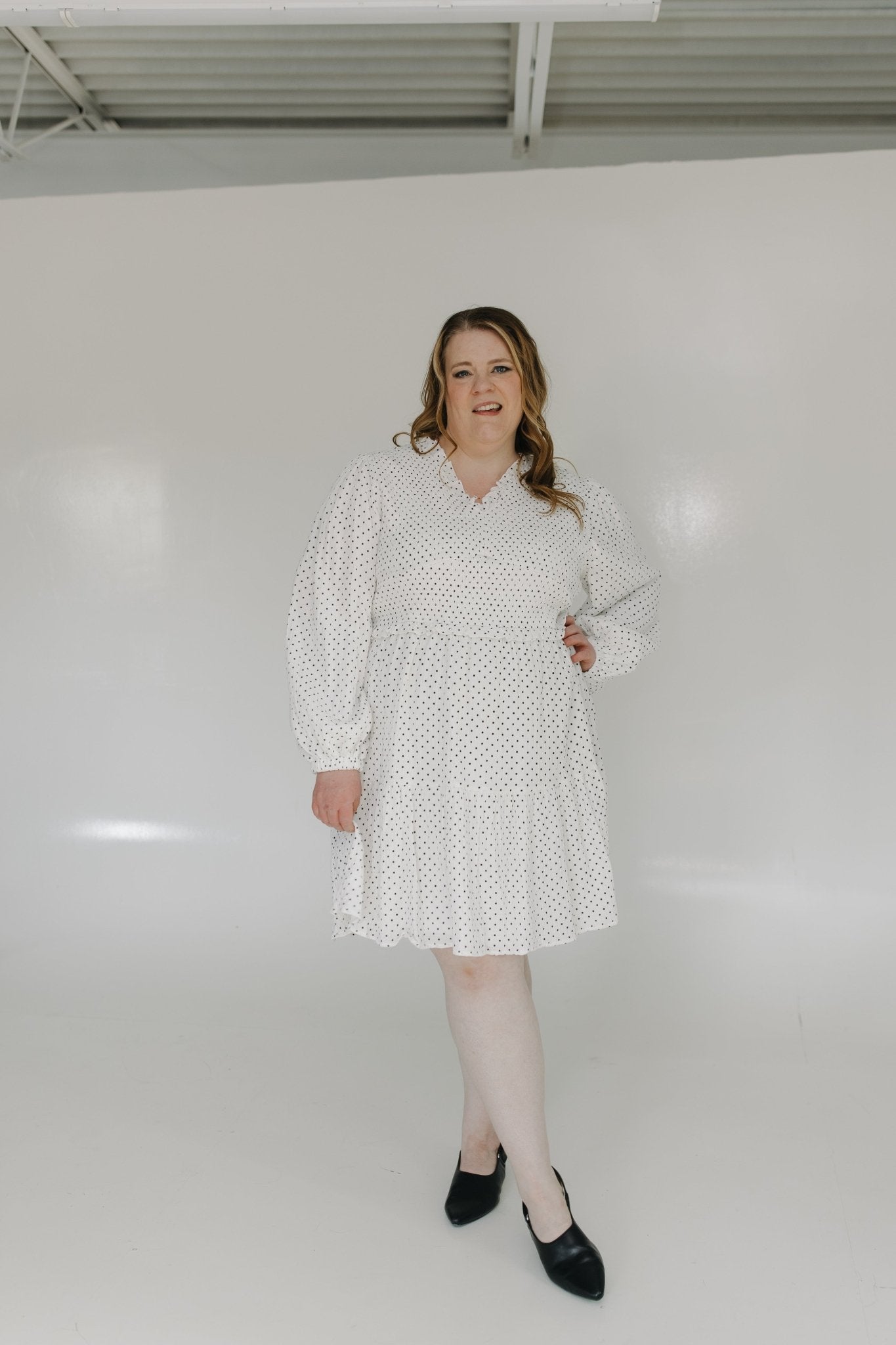 BLOUSON SLEEVE POLKA DOT DRESS - Love Marlow