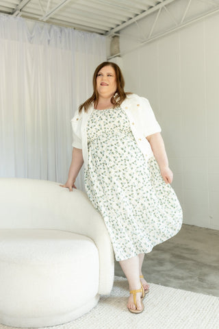Blue Petal Smocked Floral Midi Dress - Love Marlow