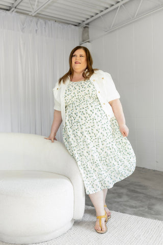Blue Petal Smocked Floral Midi Dress - Love Marlow