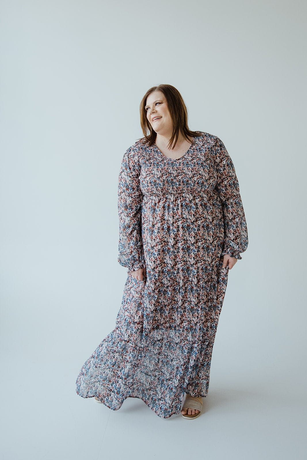 BOHO FLOOR LENGTH FLORAL DRESS - Love Marlow