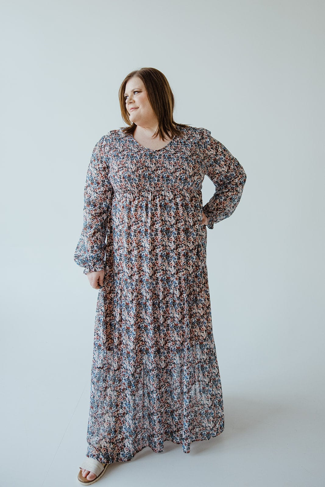 BOHO FLOOR LENGTH FLORAL DRESS - Love Marlow
