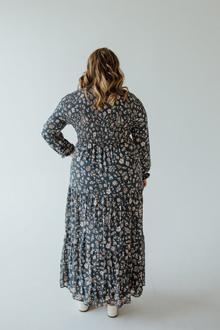 BOHO FLOOR LENGTH FLORAL DRESS IN GREEN GABLES - Love Marlow