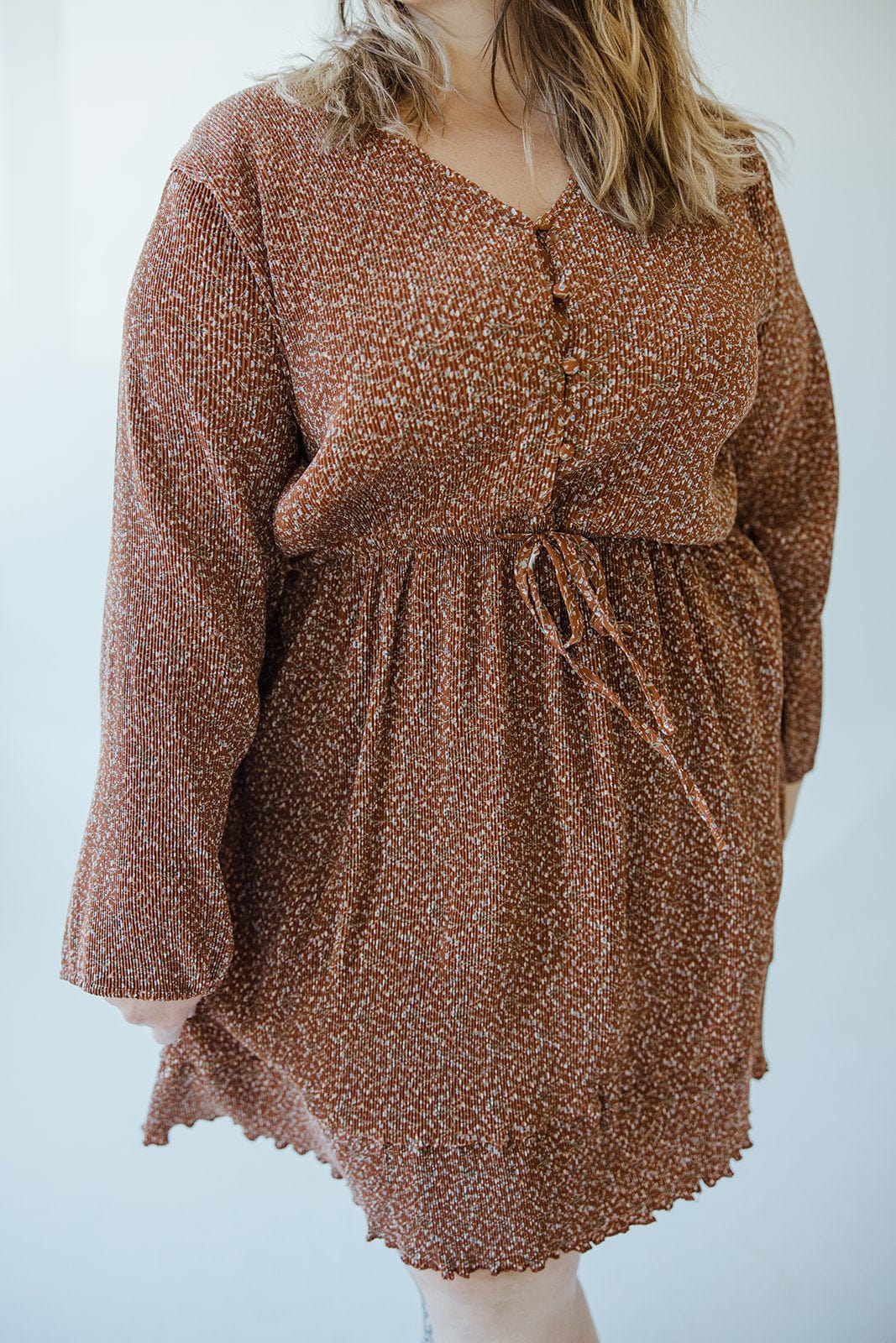 BOHO FLORAL DRESS WITH RUFFLE HEM - Love Marlow