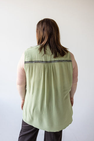 BOHO TANK WITH EMBROIDED DETAIL - Love Marlow
