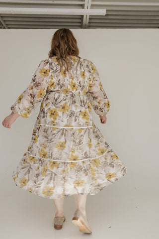 BOLD FLORAL MIDI LENGTH SHIFT DRESS - Love Marlow