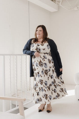 BOLD FLORAL PLISSE MAXI LENGTH DRESS WITH SMOCKED WAIST - Love Marlow