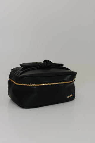 BOW MAKEUP BAG WITH MIRROR - TRAVEL COSMETIC ORGANIZER - Love Marlow