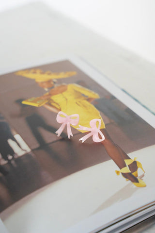 BOW STUDS IN BABY PINK - Love Marlow