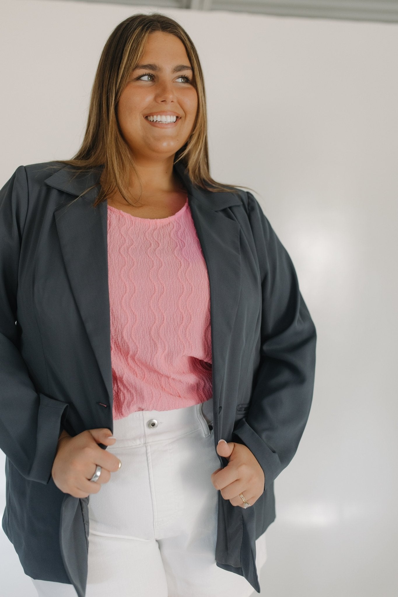 BOYFRIEND BLAZER IN CHARCOAL - Love Marlow