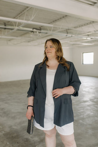 BOYFRIEND BLAZER IN CHARCOAL - Love Marlow