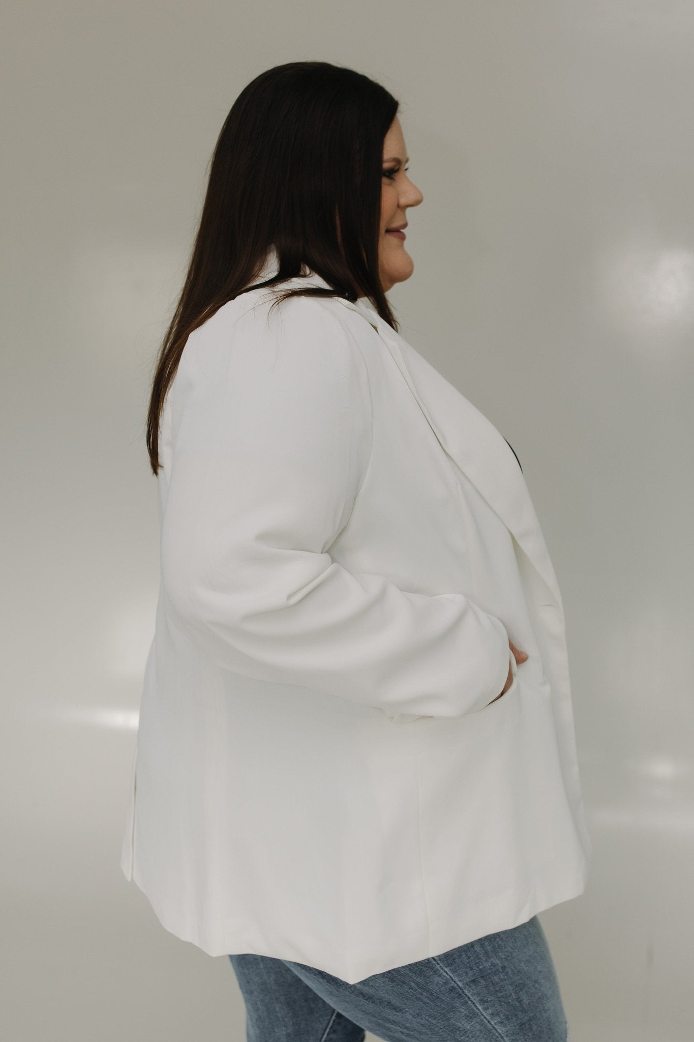 BOYFRIEND BLAZER IN IVORY - Love Marlow