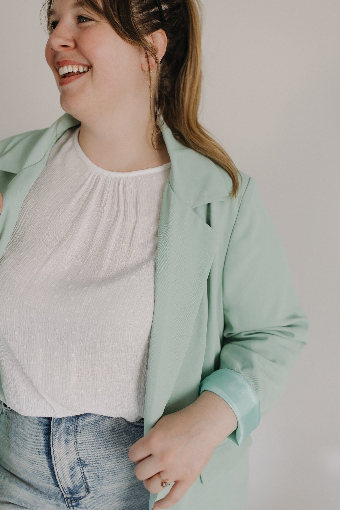 BOYFRIEND BLAZER IN MINT - Love Marlow
